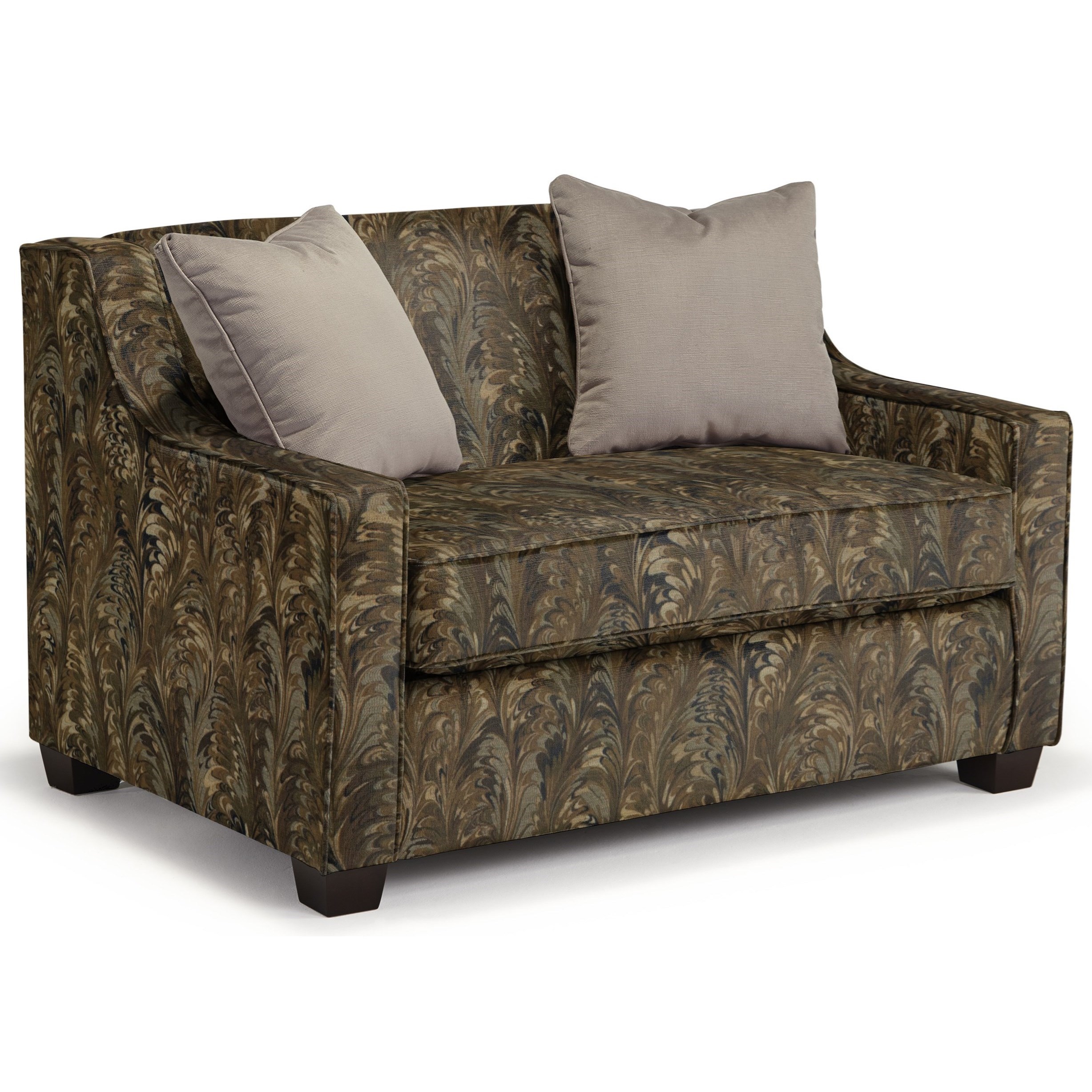 Best Home Furnishings Marinette C20TE 29116 Twin Size Air Dream Sleeper Chair with Toss Pillows A1 Furniture Mattress Uph Sofa Sleepers